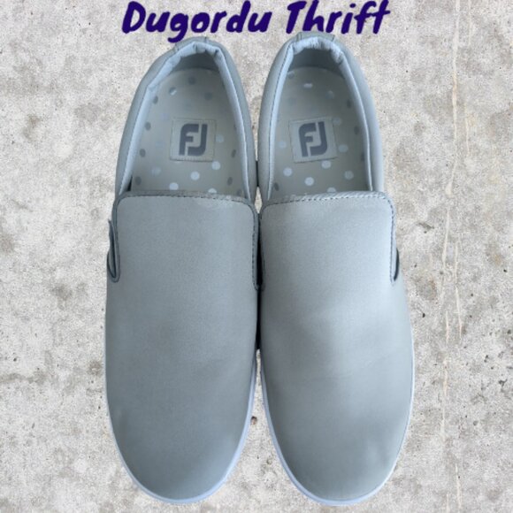 Woman's Size 9 1/2 Foot Joy Golf Slip On's FJ Retro Gray - Picture 5 of 6